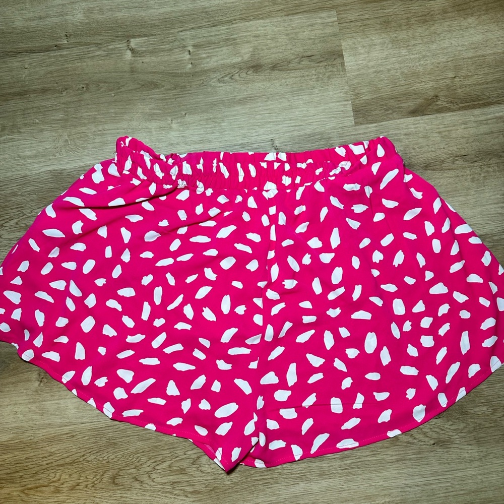 Pink and White Patterned Women's Shorts